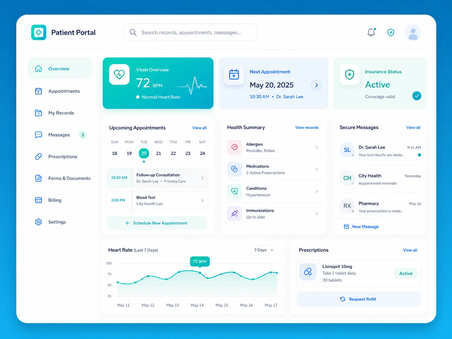 Healthcare patient portal development case study
