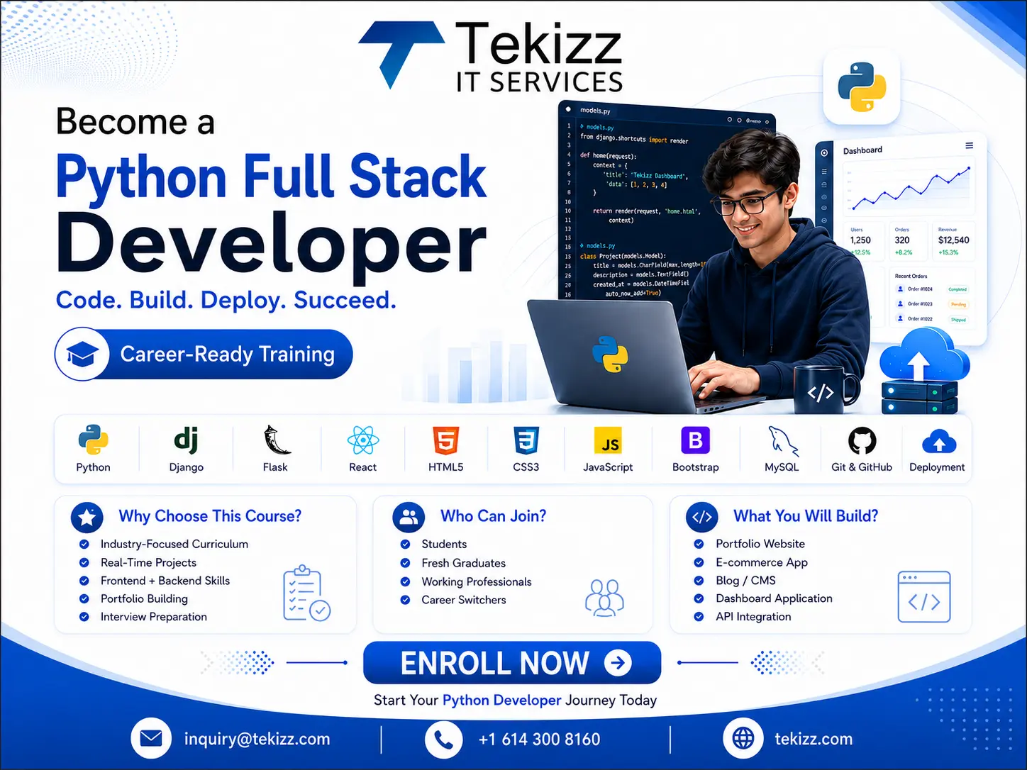 Python Full Stack Developer Course: Learn Coding with Real Projects - Tekizz software development and IT insights article